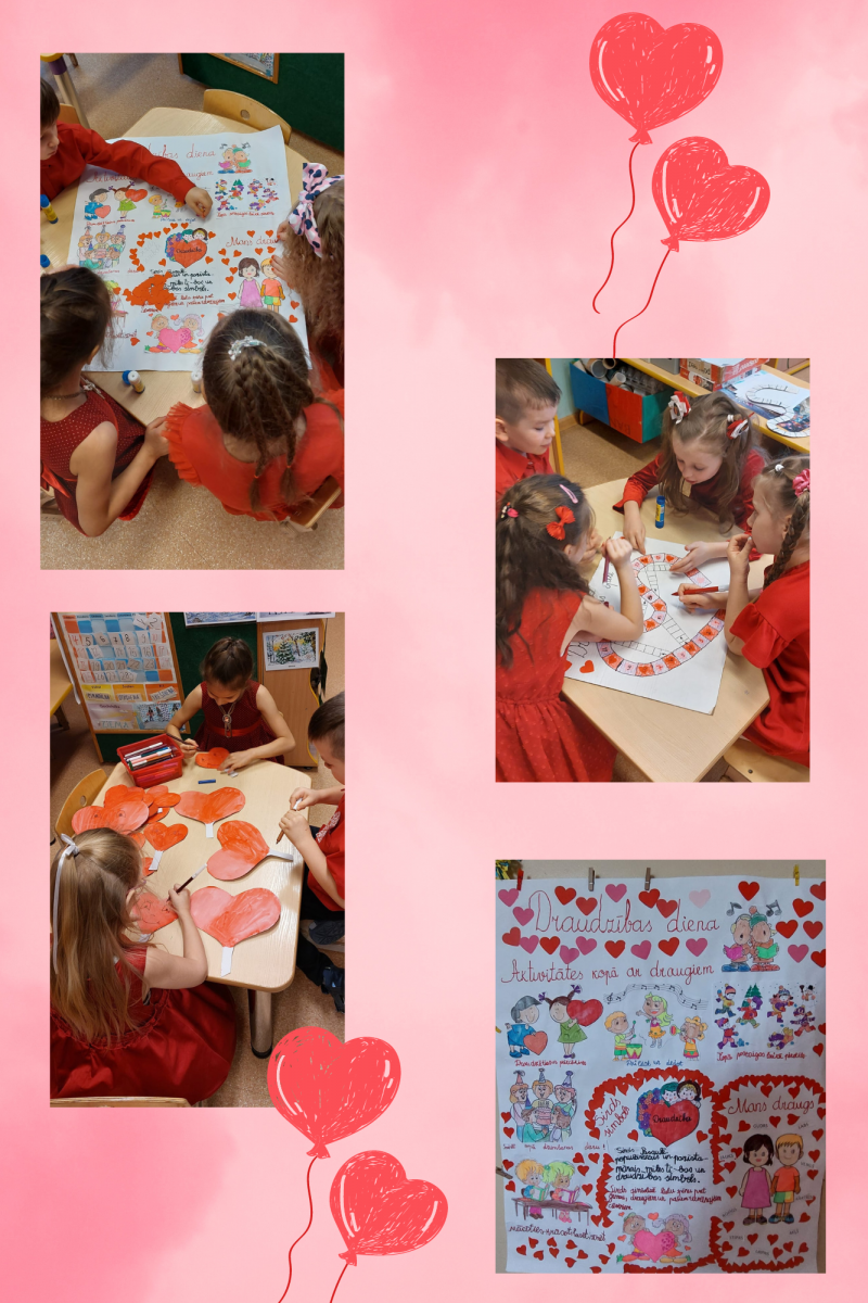 Pink Red Pastel Happy Valentine's Day Photo Collage - 1