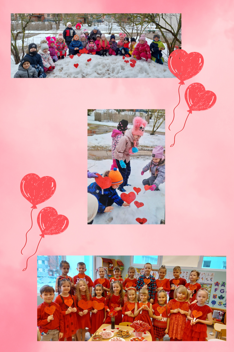 Pink Red Pastel Happy Valentine's Day Photo Collage - 1