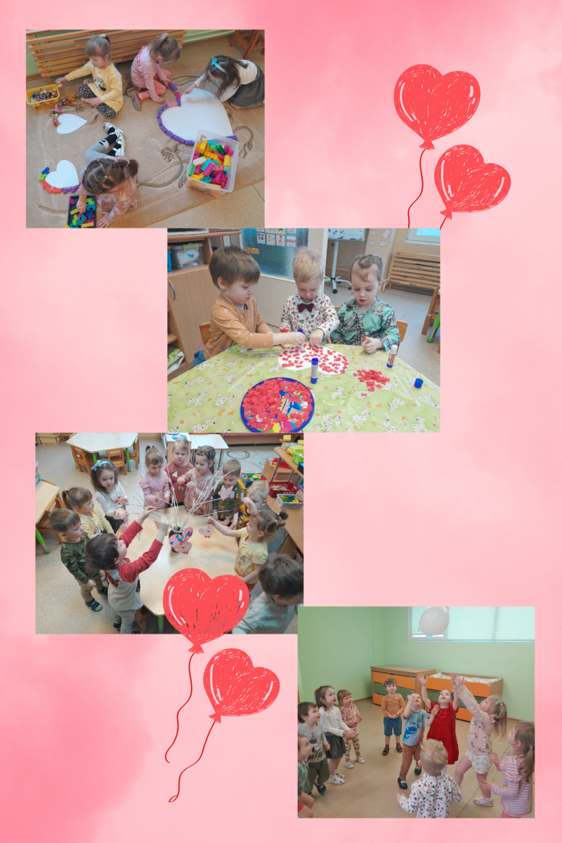 Pink Red Pastel Happy Valentine's Day Photo Collage - 1