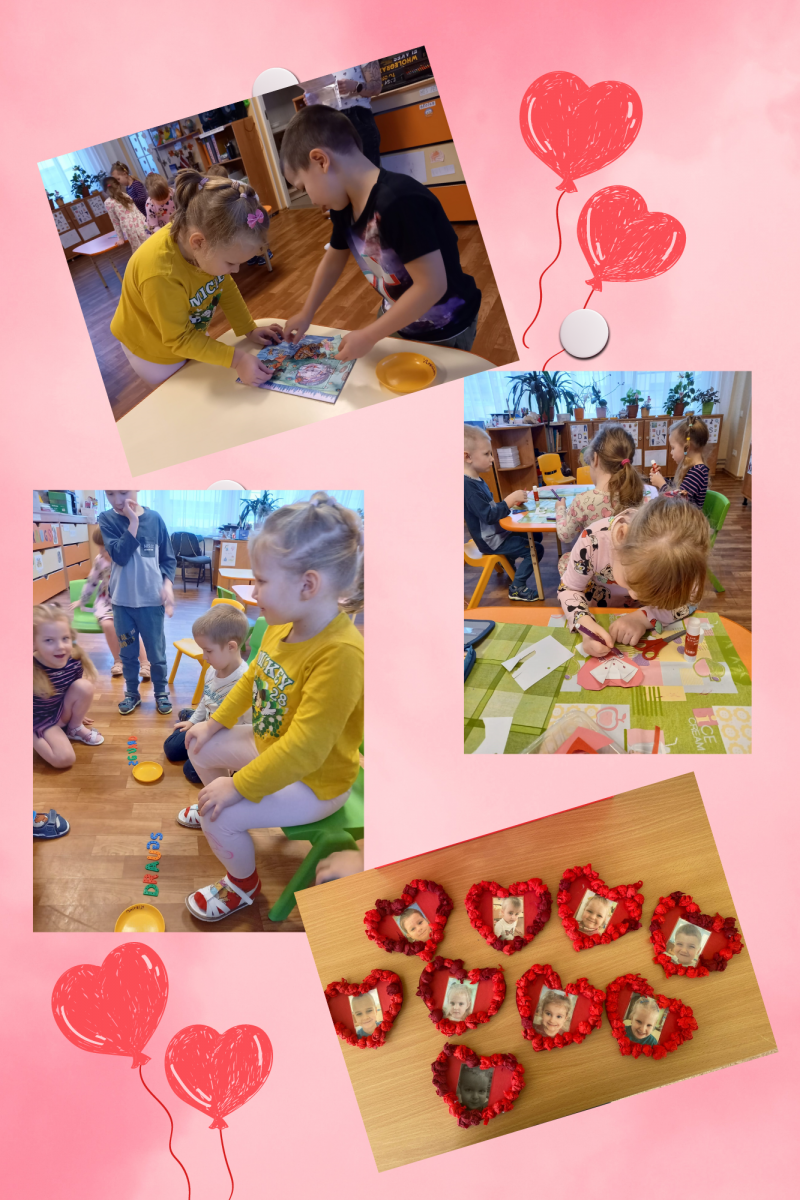 Pink Red Pastel Happy Valentine's Day Photo Collage - 1